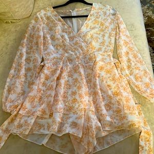 NEW white and yellow floral romper